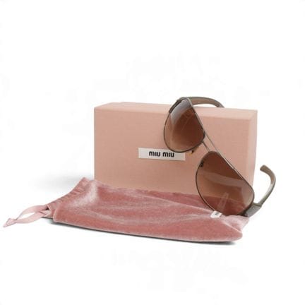 Miu Miu green aviator sunglasses, circa the 2000s.