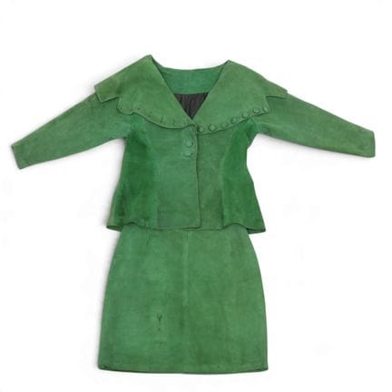 Atelier Fong Leng suede green suit, circa the 70s–