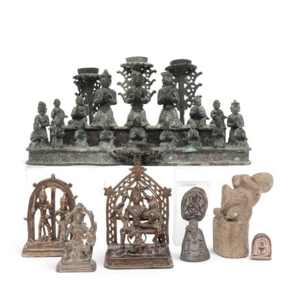 Southeast Asia, a collection of bronze objects, in