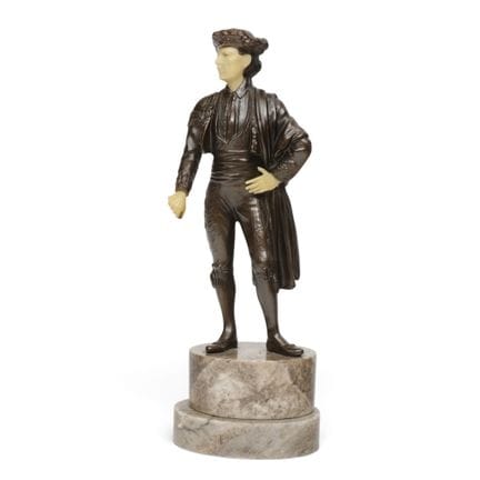 Europa meridionale, statua in metallo brunit, “Mat
