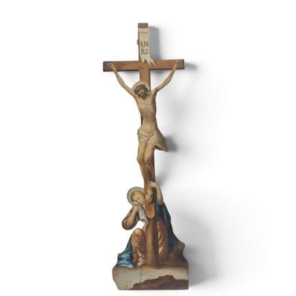 Corpus Christi in legno dipinto, XIX secolo. Altez