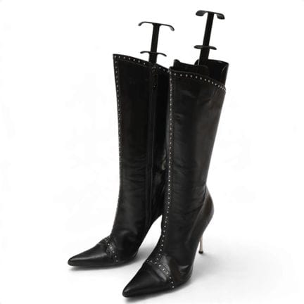 Roberto Botticelli stiletto boots in black leather
