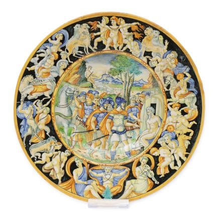 Italien, Urbino, Majolika-Teller, 19. Jahrhundert,
