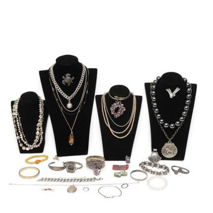 A collection including, among other items, silver 