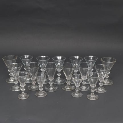Assorted antique glasses, 19th century. 10.5–12.5 