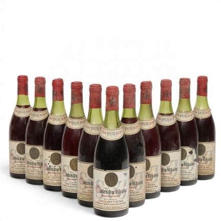 Undici bottiglie di vino rosso, Côtes du Rhône, Vi