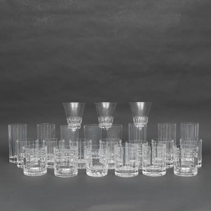 Part of a glassware set; 12 tumblers, 5 long-drink