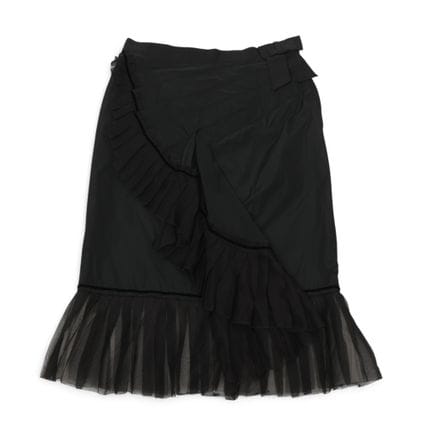 Louis Vuitton black ruffled mesh-hem skirt, circa 