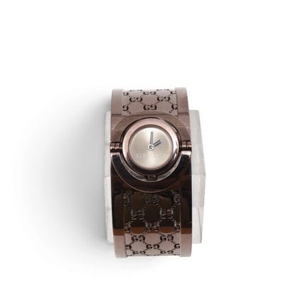 Gucci, Twirl bracelet watch, quartz. Made of brown