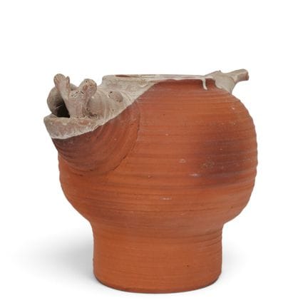 Kees Hoogendam (1941), terracotta jug with fish-sh