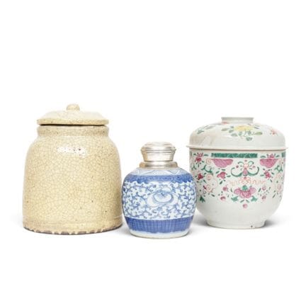 China, three ceramic ginger jars, 20th century: on
