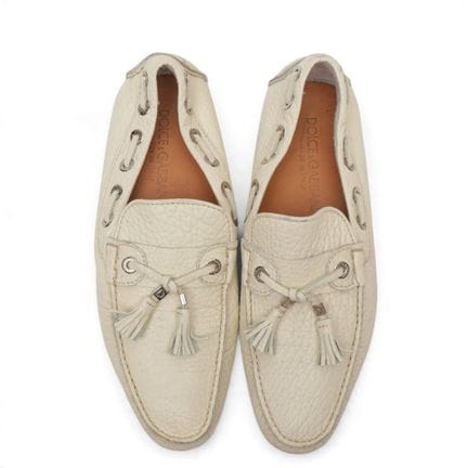 Dolce &amp; Gabbana white leather moccasin, circa 