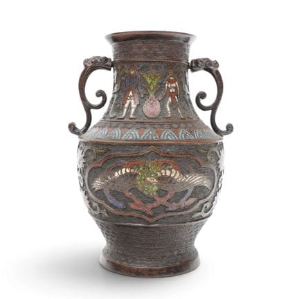 Japan, a bronze cloisonné vase, 20th century, 25 c