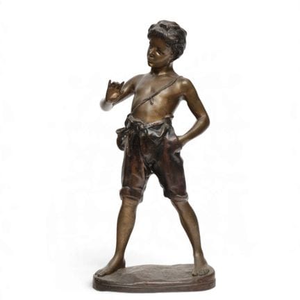 Scultura in bronzo, ispirata ad Auguste Moreau, ra
