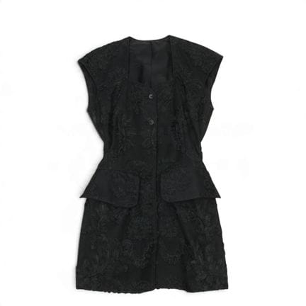 Atelier Fong Leng dress with black lace, circa the