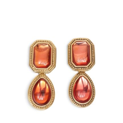 Yves Saint Laurent, gold-colored ear clips, 1980s.