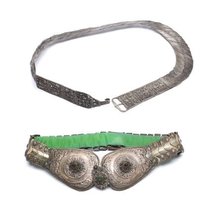 India, due cinture metalliche, lunghezza 40 - 59 c