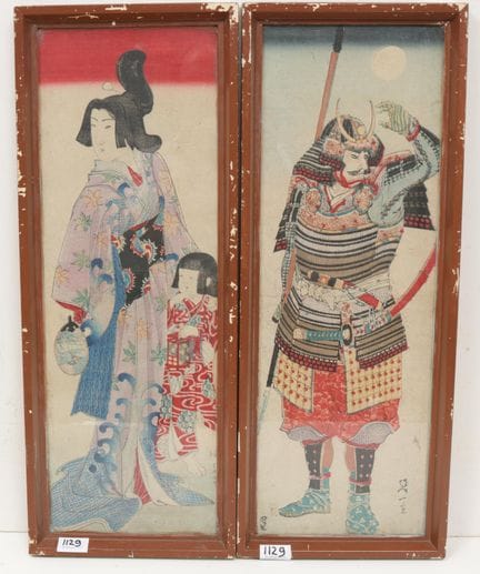 Japan, a few woodblock prints, 19th-century frame,