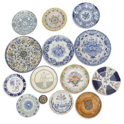 Various earthenware plates and platters, 20th cent