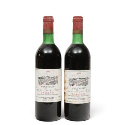 Due bottiglie di vino rosso, Bordeaux, Château Caz