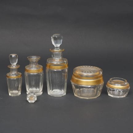 Gold-plated crystal toilet set, five-piece (one st