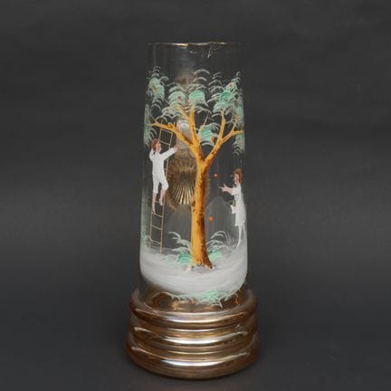 England, Mary Gregory-style decanter, circa 1890, 