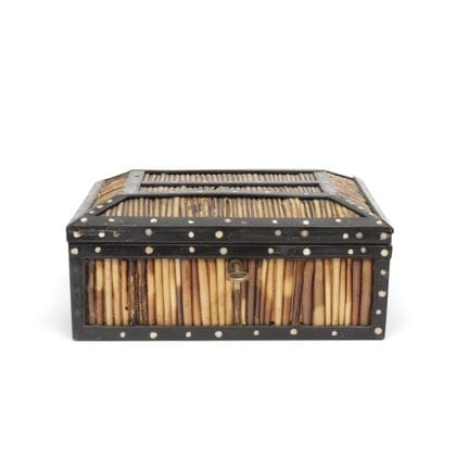 English colonial box, 20th century; inlaid with po