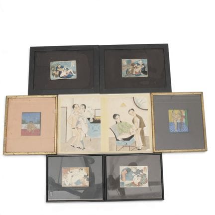Japan and India: Seven Various Erotic Prints and D