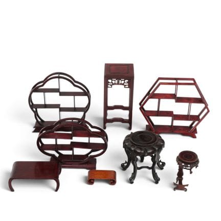 China, collection of wooden stands, consisting of 