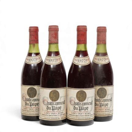 Quattro bottiglie di vino rosso, Châteauneuf-du-Pa