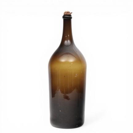 Capital brown glass wine bottle, 19th c. h. 50 cm 