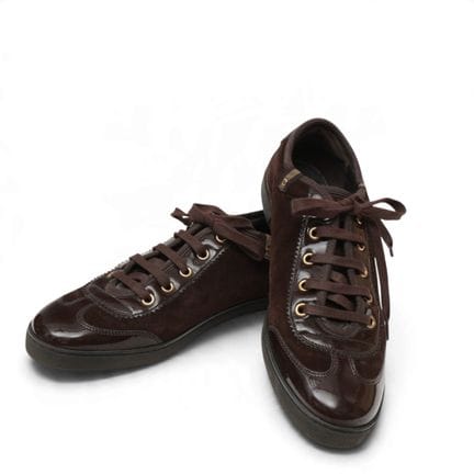 Gucci brown suede sneakers, circa the 2000s. Showi