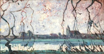 École hollandaise, vers 1915. Vue d'une rivière pr