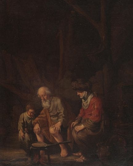 École hollandaise, XVIIe siècle. « La veuve de Sar