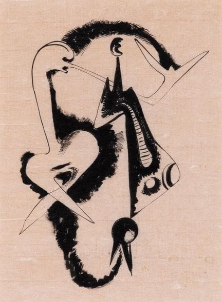 Piet Ouborg (1893-1956) Sans titre, encre sur papi