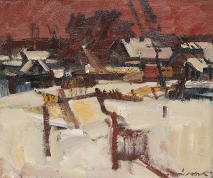 Hein Stork (1924-1993) « Village sous la neige », 