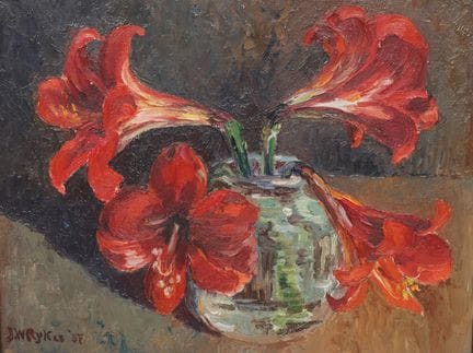 Johan Willem Rijkee (1901-1942) Amaryllis dans un 