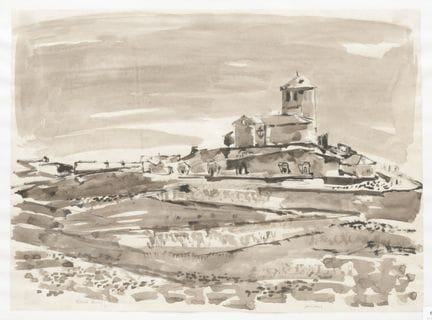 Jan van Heel (1898-1990) Vue d'Olmedo, Espagne. Ac