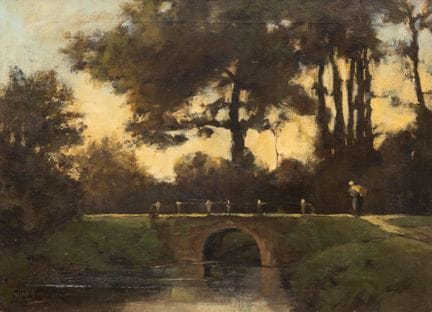 Théophile de Bock (1851-1904) Femme près d'un peti