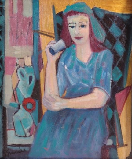 Gérard Grassere (1915-1994)Femme dans un intérieur