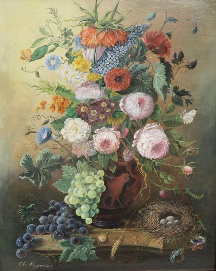 Firmado por Chr. Hoogmoed. Boda, panel, 40 x 32 cm