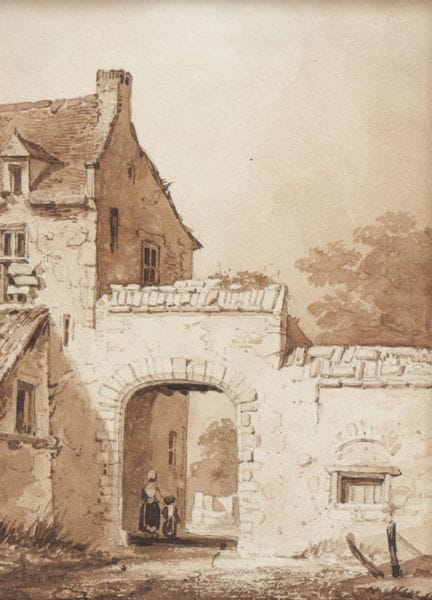 École hollandaise, XIXe siècle. Mère et enfant sou
