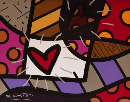 Romero Britto (né en 1963), « Love », acrylique su