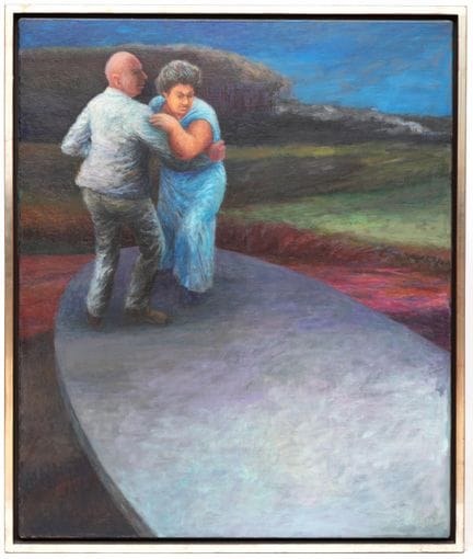 Leo Schatz (1918-2014) : « Couple dansant », huile