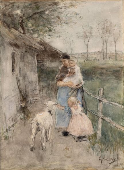 Anton Mauve (1838-1888) « Mère avec ses enfants et