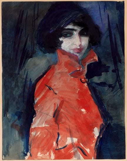 Geert Grauss (1882-1929) Portrait d'une femme, aqu
