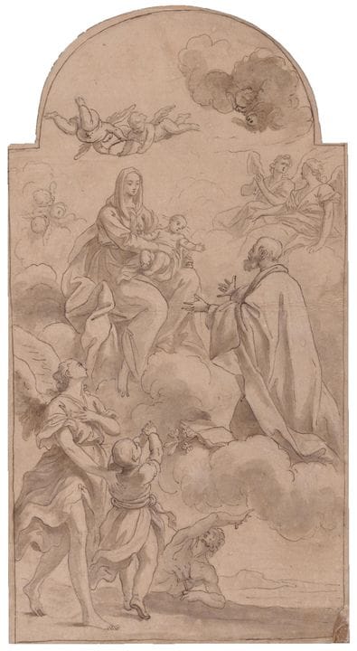 École italienne, XVIIIe siècle. Vierge à l'Enfant 