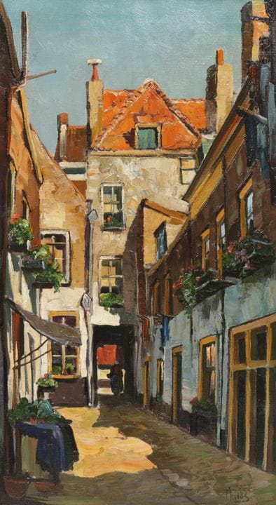 Christiaan Snijders (1881-1943) Petite rue, huile 