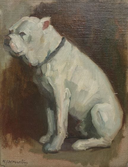 Hendrik Jan Wesseling (1881-1950) Chien assis, hui