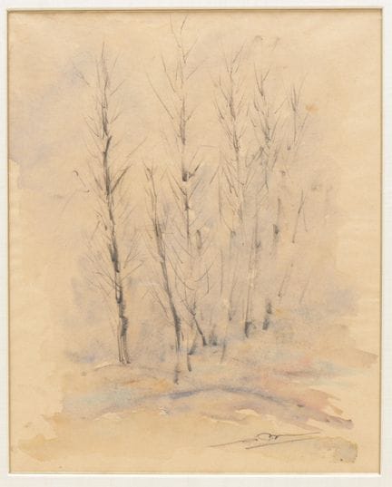 Wim Bosma (1902-1985) Arbres d'automne. Acquerelle